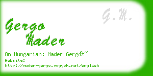 gergo mader business card